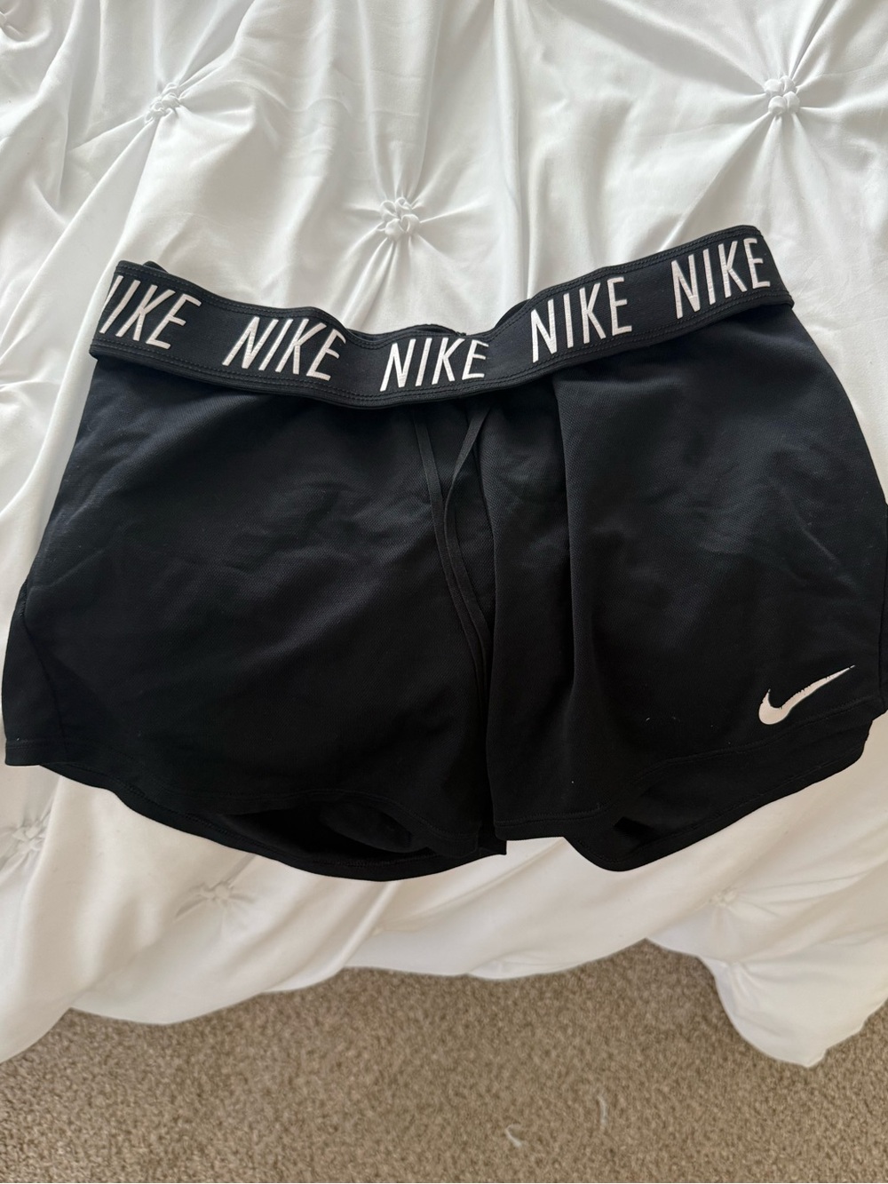 Nike Black Women’s Athletic Shorts with Logo Waistband